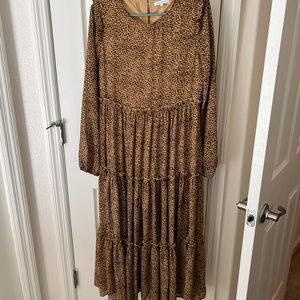 Cheetah print long sleeve dress